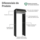 Porta-Geladeira 83 cm 1 Porta Basculante Preto/Branco/Preto Lux Madesa