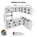 Armário de Cozinha Completa de Canto 399 cm Rustic/Cinza Lux Madesa 01