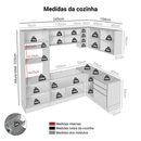 Armário de Cozinha Completa de Canto 399 cm Branco/Cinza Lux Madesa 01