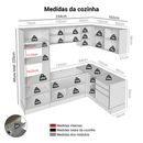 Armário de Cozinha Completa de Canto 416 x 60 cm Rustic/Cinza Lux Madesa 01