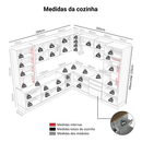 Armário de Cozinha Completa de Canto 549 cm Branco/Preto Lux Madesa 01