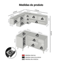 Armário de Cozinha Completa de Canto 325 cm Preto Nice Madesa 04