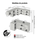 Armário de Cozinha Completa de Canto Suspenso 325 cm Preto Nice Madesa 05
