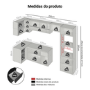 Armário de Cozinha Completa de Canto Suspenso 385 cm Preto Nice Madesa 01