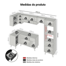 Armário de Cozinha Completa de Canto 385 cm Preto Nice Madesa 04