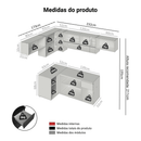 Armário de Cozinha Completa de Canto Suspenso 405 cm Preto Nice Madesa 03