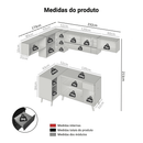 Armário de Cozinha Completa de Canto 405 cm Preto Nice Madesa 06