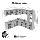 Armário de Cozinha Completa de Canto 445 cm Suspenso Preto Nice Madesa 04