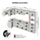 Armário de Cozinha Completa de Canto Suspenso 465 cm Preto Nice Madesa 03