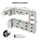 Armário de Cozinha Completa de Canto 465 cm Preto Nice Madesa 04