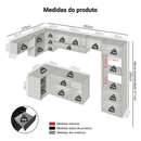 Armário de Cozinha Completa de Canto Suspenso 465 cm Preto Nice Madesa 06