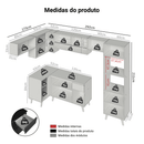Armário de Cozinha Completa de Canto 465 cm Preto Nice Madesa 08