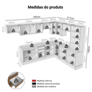 Armário de Cozinha Completa de Canto 507 cm Branco/Rustic/Crema Smart 100% MDF Madesa 01