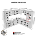 Armário de Cozinha Completa de Canto 549 cm Branco/Crema Vik Madesa 01