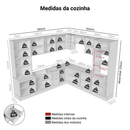Armário de Cozinha Completa de Canto 549 cm Rustic/Branco Vik Madesa 01