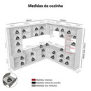 Armário de Cozinha Completa de Canto 549 cm Branco/Cinza Vik Madesa 01