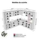 Armário de Cozinha Completa de Canto 549 cm Rustic/Verde Vik Madesa 01