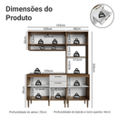 Armário de Cozinha Completa Lille 165 cm Rustic/Branco Madesa 01