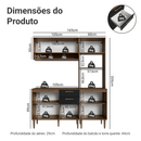 Armário de Cozinha Completa 165 cm Rustic/Preto Lille Madesa 01