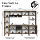 Armário de Cozinha Completa 265 cm Rustic/Preto Lille Madesa 01