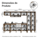 Armário de Cozinha Completa 305 cm Rustic/Branco Lille Madesa 01