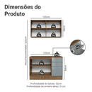 Armário de Cozinha Compacta 120 cm Rustic/Cinza Lux Madesa 01