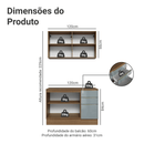 Armário de Cozinha Compacta 120 x 60 cm Rustic/Cinza Lux Madesa 02