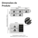 Armário de Cozinha Compacta 180 cm Branco/Preto Lux Madesa 02