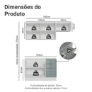 Armário de Cozinha Compacta 180 cm Branco/Cinza Lux Madesa 02