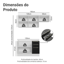 Armário de Cozinha Compacta 180 x 60 cm Branco/Preto Lux Madesa 03