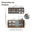Armário de Cozinha Compacta 180 x 60 cm Rustic/Cinza Lux Madesa 05