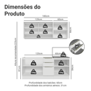 Armário de Cozinha Compacta 180 x 60 cm Branco/Branco Veludo Lux Madesa 05