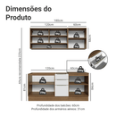 Armário de Cozinha Compacta 180 x 60 cm Rustic/Branco Veludo Lux Madesa 05