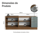 Armário de Cozinha Compacta 200 x 60 cm Rustic/Cinza Lux Madesa 06