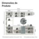 Armário de Cozinha Completa 270 cm Branco/Cinza Lux Madesa 05