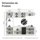 Armário de Cozinha Completa 270 x 60 cm Branco/Preto Lux Madesa 06