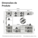 Armário de Cozinha Completa 270 x 60 cm Branco/Branco Veludo Lux Madesa 06