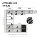 Armário de Cozinha Completa 270 cm Branco/Preto Lux Madesa 07