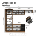 Armário de Cozinha Completa 270 cm Rustic/Preto Lux Madesa 07