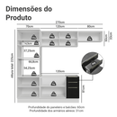 Armário de Cozinha Completa 270 x 60 cm Branco/Preto Lux Madesa 08