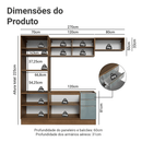 Armário de Cozinha Completa 270 x 60 cm Rustic/Cinza Lux Madesa 08