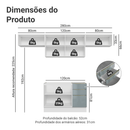 Armário de Cozinha Completa 280 cm Branco/Cinza Lux Madesa 01
