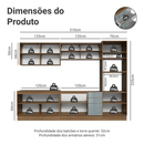 Armário de Cozinha Completa 310 cm Rustic/Cinza Lux Madesa 03