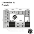 Armário de Cozinha Completa 320 cm Branco/Preto Lux Madesa 08