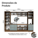 Armário de Cozinha Completa 320 cm Rustic/Cinza Lux Madesa 08