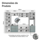 Armário de Cozinha Completa 320 cm Branco/Cinza Lux Madesa 08