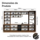 Armário de Cozinha Completa 340 cm Rustic/Preto Lux Madesa 03