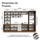 Armário de Cozinha Completa 340 x 60 cm Rustic/Branco Veludo Lux Madesa 04