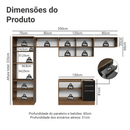 Armário de Cozinha Completa 350 x 60 cm Rustic/Preto Lux Madesa 02