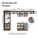 Armário de Cozinha Completa 350 x 60 cm Rustic/Cinza Lux Madesa 02